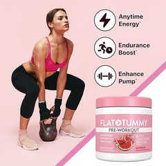 Flat Tummy Pre Workout Powder for Women Energy Endurance and Muscle Support New!