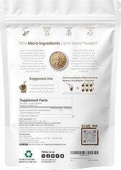 Micro Ingredients Organic Lion??s Mane Mushroom Powder Pure Fruiting Superfood