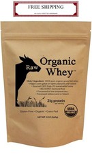 Raw Organic Whey Protein Powder Grass-Fed Non-GMO Hormone-Free 12 oz