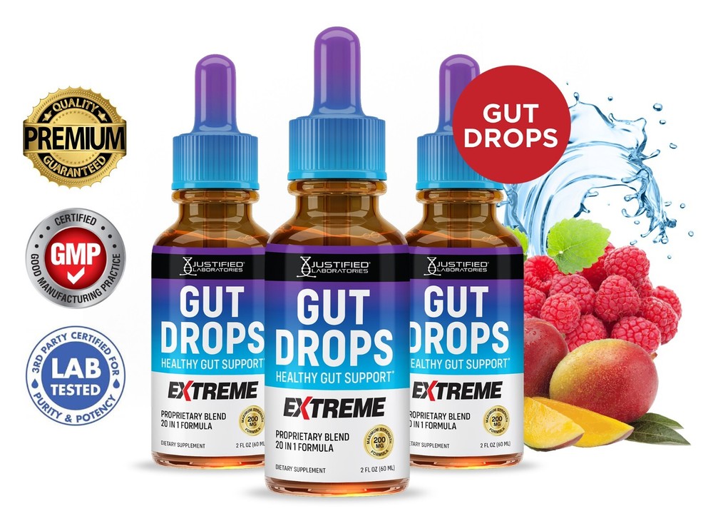 Gut Drops Extreme 200MG Healthy Gut Support 20-in-1 Proprietary Blend 3 Pack