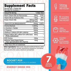TransformHQ Boost Shot Powder Stick Packets, Rocket Pop Energy – 7 Pack