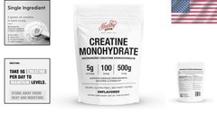 HEARTHY FOODS Creatine Monohydrate Micronized Powder 500G – 100 Servings, 5000mg