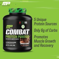 MusclePharm Combat Protein Powder Chocolate Milk 25g Protein 4.2lb