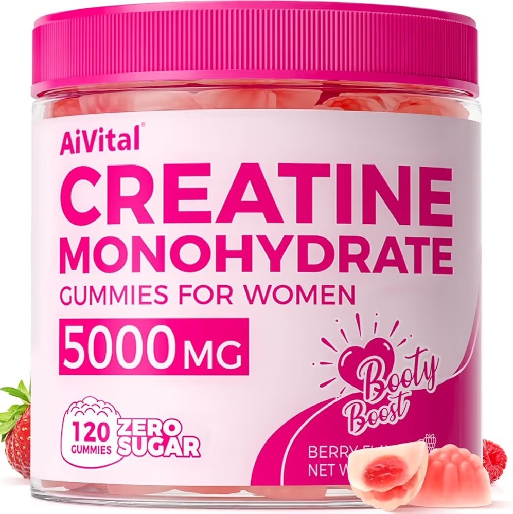 AiVital Creatine Gummies Women 5000mg Creatine Collagen BCAA 120 Count