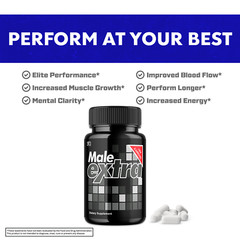 Male Extra Performance Supplement, MaleExtra for Enhancement 180 Capsules 3 Pack