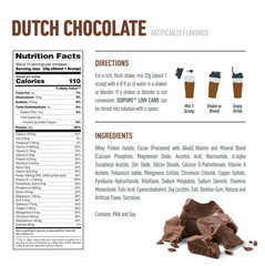 Isopure Low Carb Whey Isolate, Dutch Chocolate, 14 Servings