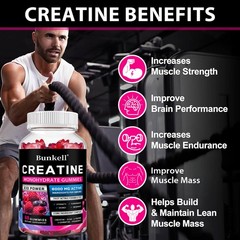 Creatine Monohydrate 2500mg- 60 Gummies – Performance – Sports Fitness Training