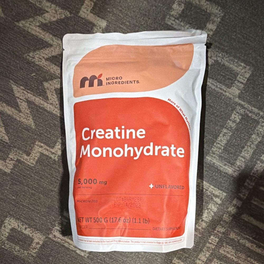 Micro Ingredients Creatine Monohydrate Powder Unflavored 500g Exp 04/2028
