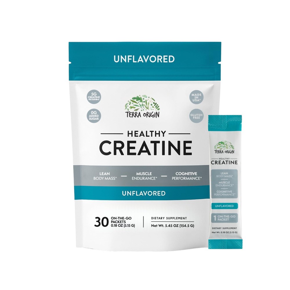 Healthy Creatine Micronized Monohydrate Powder | 30 Stick Packs | Support for…