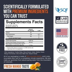 Creatine Monohydrate Gummies 5000mg – Sugar-Free, Vegan, Mango Flavor, 120 Chews