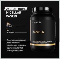 KAGED CASEIN – Chocolate Peanut Butter, 27 Servings, BB: 05/2027 (SEALED)