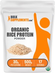 BulkSupplements USDA Organic Rice Protein Powder – Plant-Based Protein