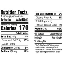 Oikos Protein Shake, Salted Caramel, 30g High 12 Fl Oz (Pack of 4)