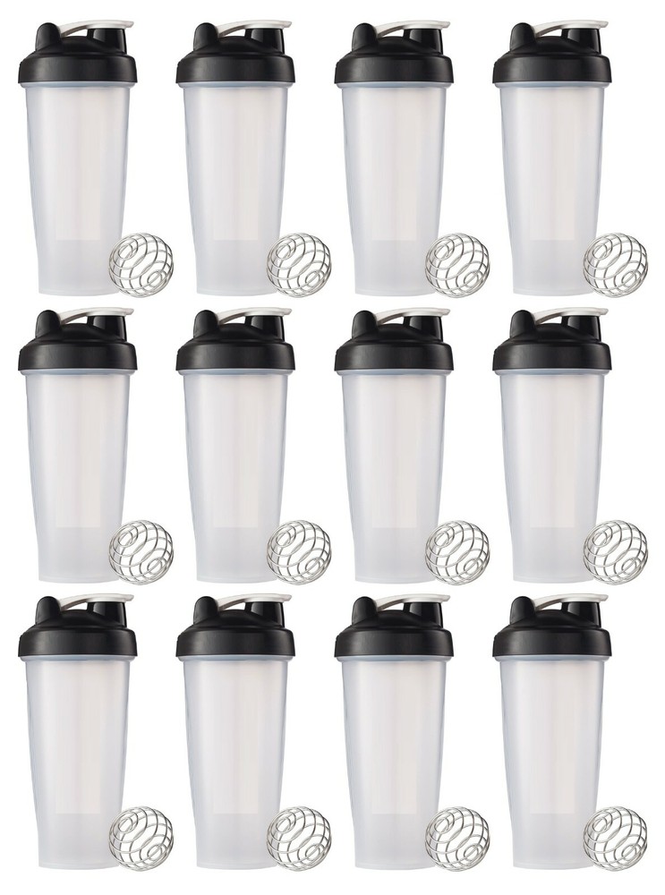 Shaker Bottle 24oz (Americas Blender) Mixer, Black «Pack Of 12» 