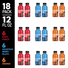 POWERADE Variety Pack Sports Drink 12 fl oz 24 pk Fruit Punch