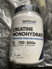 Nutricost Pure Creatine Monohydrate 500 Gram Powder: 1 Pound NEW