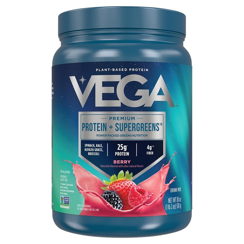 Vega Protein And Greens Protein Powder Mixed Berry 11 Servings 25G Plant Based