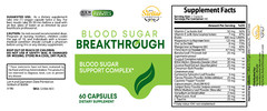 4 Pack Blood Sugar Breakthrough, soporte de azúcar en sangre-60 Cápsulas x4