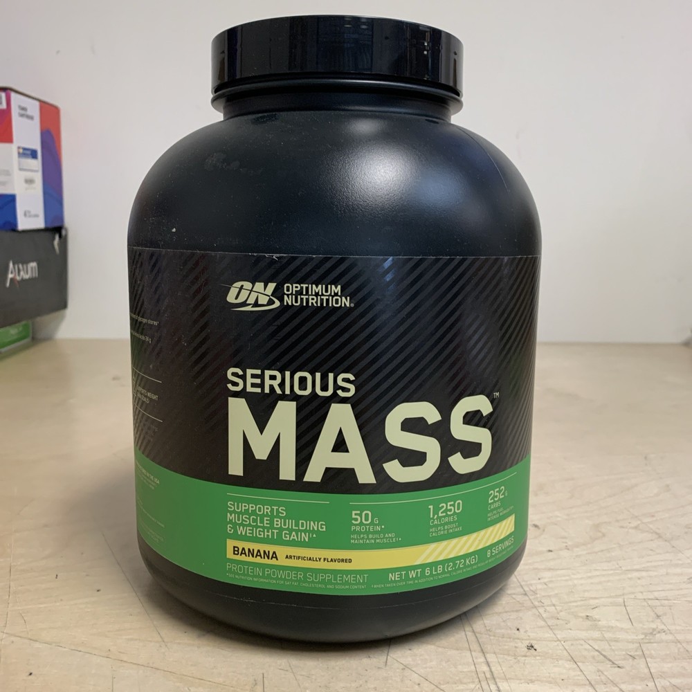Optimum Nutrition Serious Mass Gainer Protein Powder, Banana, 6 lbs, 10/22/2027