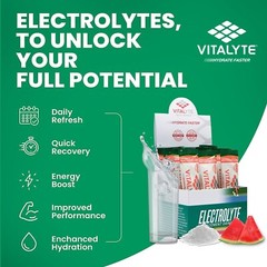 Vitalyte Electrolyte Powder Drink Mix Bundle, Pouch + Packets, Watermelon Flavor