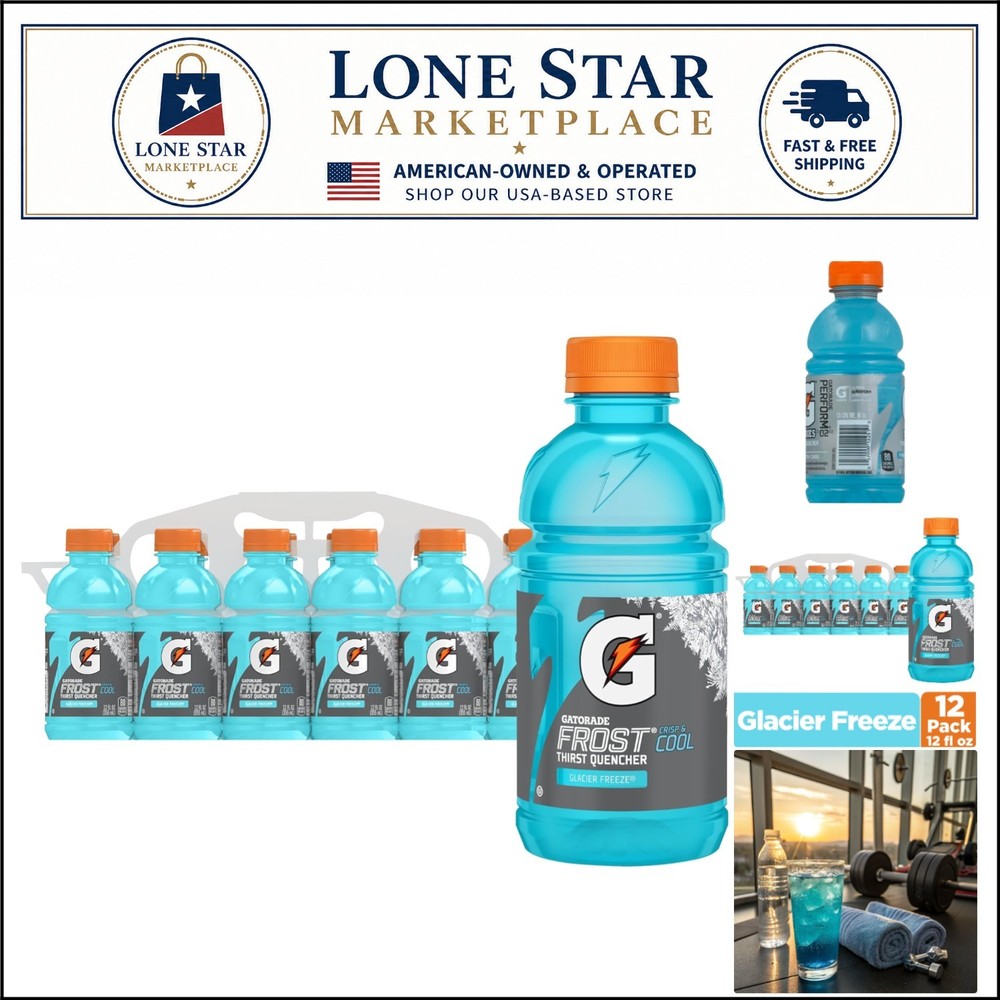 Refreshing Glacier Freeze Gatorade – 12 Bottles of 12 Fl Oz for Active Adults