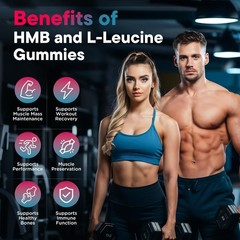 HMB and LLeucine Gummies, 4500mg HMB and Leucine Supplements for Men & Women,…