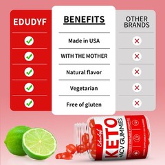 EDUDYF Keto ACV Gummies – 60 Count Gluten-Free, 60 (Pack of 1)