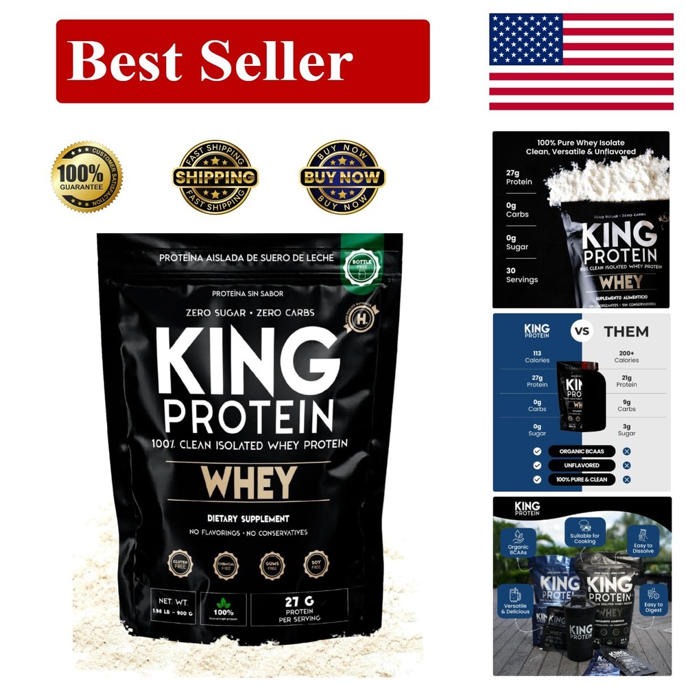 KING Protein Clean Whey Isolate Powder 1.98 Pound (Pack of 1)
