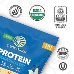 Sunwarrior Vegan Organic Protein Powder Plant-Based BCAA Amino Acids 4.96 lb