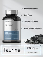 Horbäach Taurine 1500mg | 180 Capsules | Amino Acid 180 Count (Pack of 1)