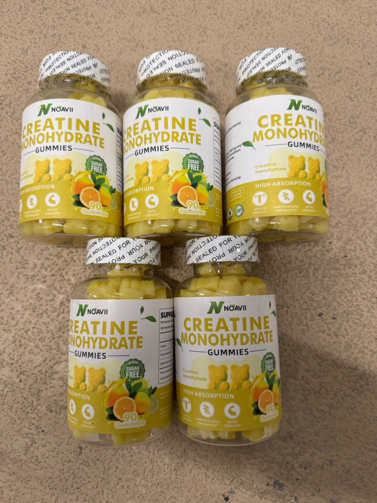 5 Bottles Noavii Creatine Monohydrate Gummies 5000mg 90 Total Gummies Exp 11/26
