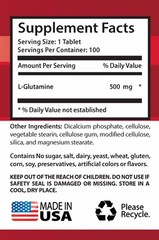 Post-gym recovery – L-GLUTAMINE 500MG – digestive wellness supplement 1 Bottles