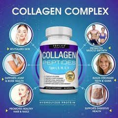 Toplux Collagen Peptides – with Multi-Type Collagen & Vitamins- 90 Capsules