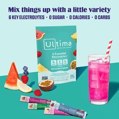 Ultima Replenisher Daily Electrolyte Powder Tropical Variety Pack 20 Stickpacks