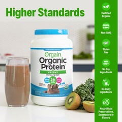 Orgain Organic Vegan Protein Powder Greens Creamy Chocolate Fudge – 21G Plant