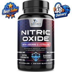 Nitric Oxide Booster Extra Strength – L-Arginine & Citrulline – 60 Capsules