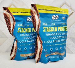 BESTIE STACKED PROTEIN GRASS FED WHEY cinnamon swirl 17oz (lot of 2) exp.11/27