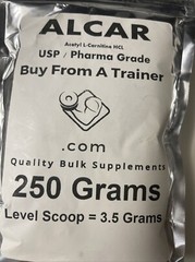ALCAR HCL (Acetyl L-Carnitine HCL) – 1500 mg Per Serving (250 Grams)