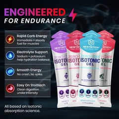 NewTrition Isotonic Energy Gel Variety Pack 50ml 20g Carbs Running Cycling Fuel