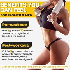 (180 Count) Creatine Monohydrate Gummies for Men & Women – Creatine Pre Worko…