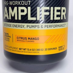 OPTIMUM NUTRITION Pre-Workout Amplifier, Citrus Mango 13.4oz 20 Servings BB 11/2