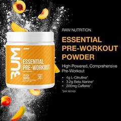 Chris Bumstead Pre Workout Powder Peach Mango 30 Servings Energy Supplement