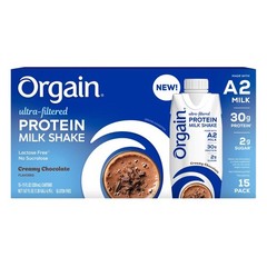 Orgain 30g Ultra Filtered A2 Milk Protein Shakes, Chocolate, 11 fl oz, 15-pack