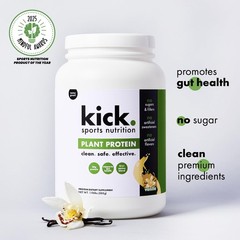 Kick Plant Protein Powder, Vanilla Flavor, 20 G Protein, Gluten Free Workout …