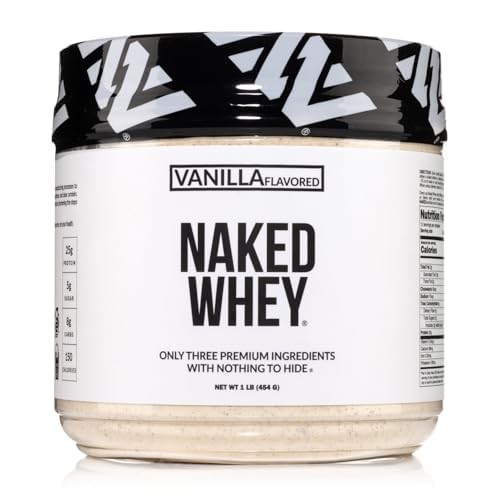 NAKED Vanilla Whey Protein 1Lb, Only 3 Ingredients, All 1 Pound (Pack of 1)