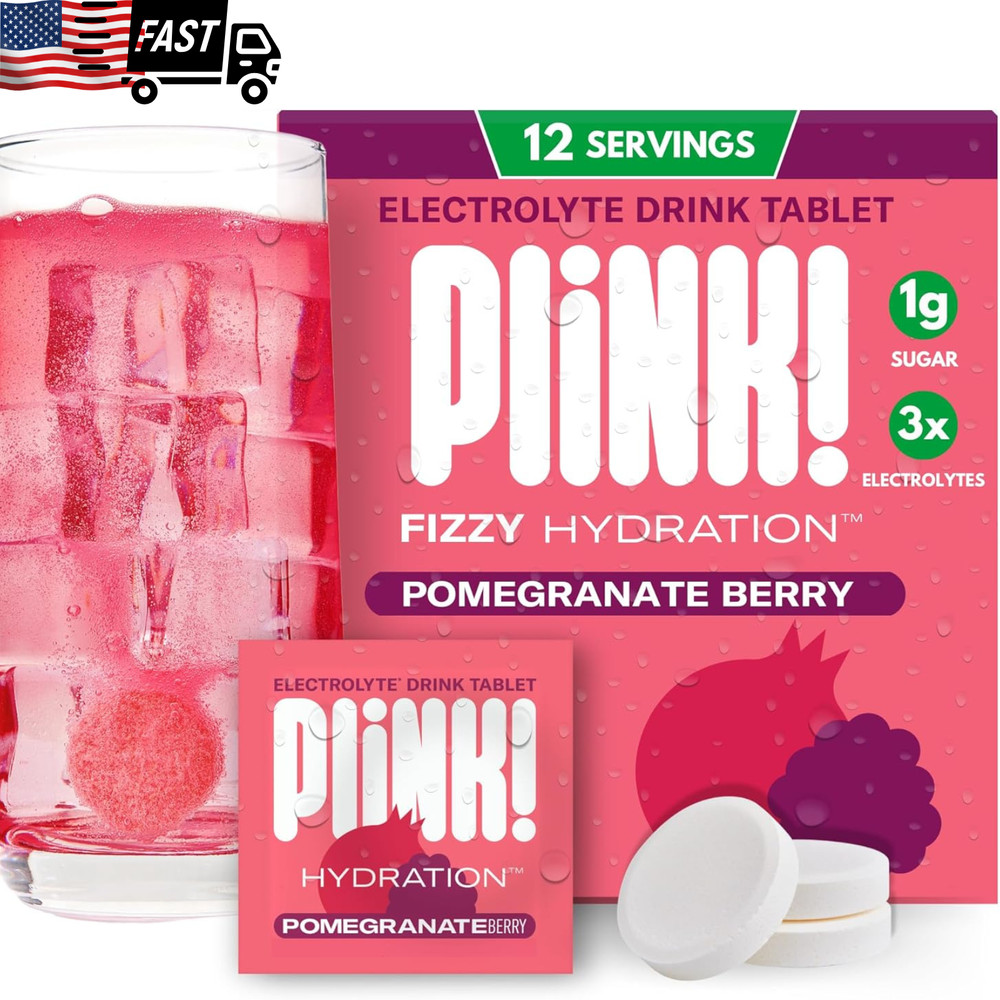 Plink Fizzy Electrolyte Tablets for Adults & Kid Daily Hydration Tablets Non-GMO