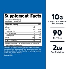 Nutricost C8 MCT Oil Powder 2LB (32oz) – 95% C8 MCT Oil Powder