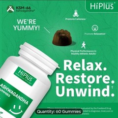 Ashwaganda Ksm-66 Gummies 3 Bottle Pack 3 Months for Stress and Sleep 🫐 Flavor