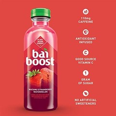 Bai Boost Watamu Strawberry Watermelon, Antioxidant Infused Beverage, 18 fl oz b