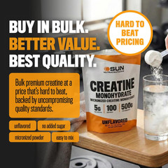 Micronized Creatine Monohydrate Powder 500G (1.1Lbs,100 Servings) – Bulk Creatin